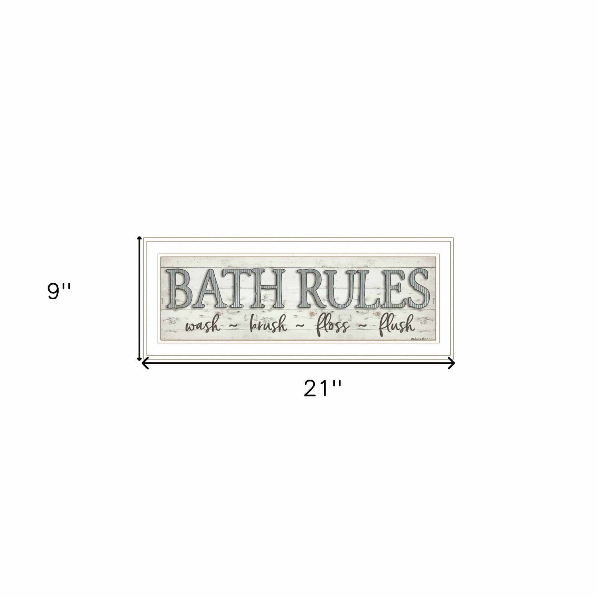 Bath Rules 1 White Framed Print Bathroom Wall Art - Homeroots