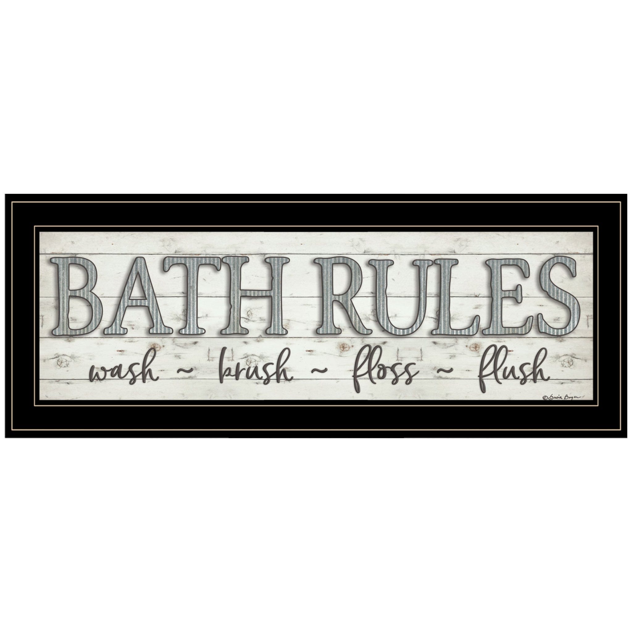 Bath Rules 2 Black Framed Print Bathroom Wall Art - Homeroots