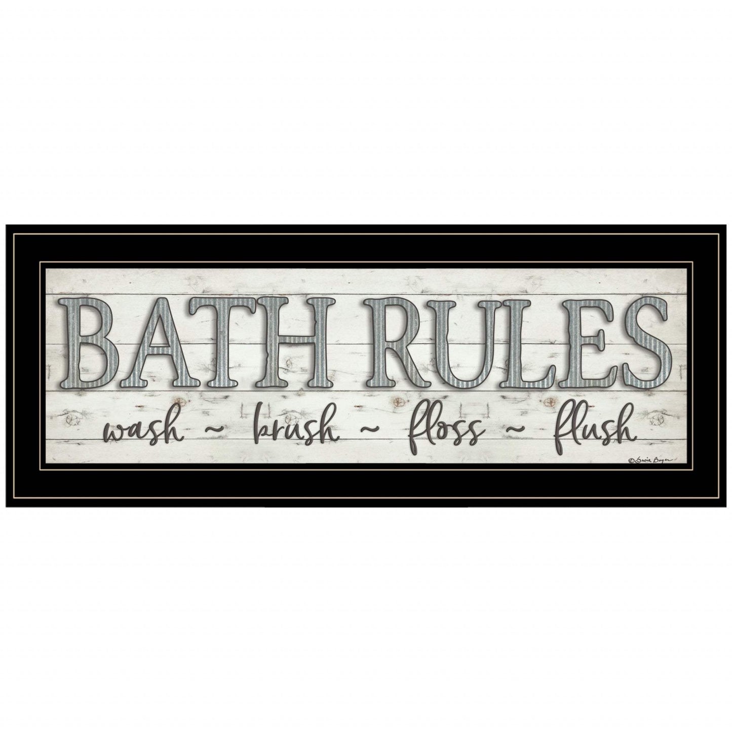 Bath Rules 2 Black Framed Print Bathroom Wall Art - Homeroots - Flyclothing LLC