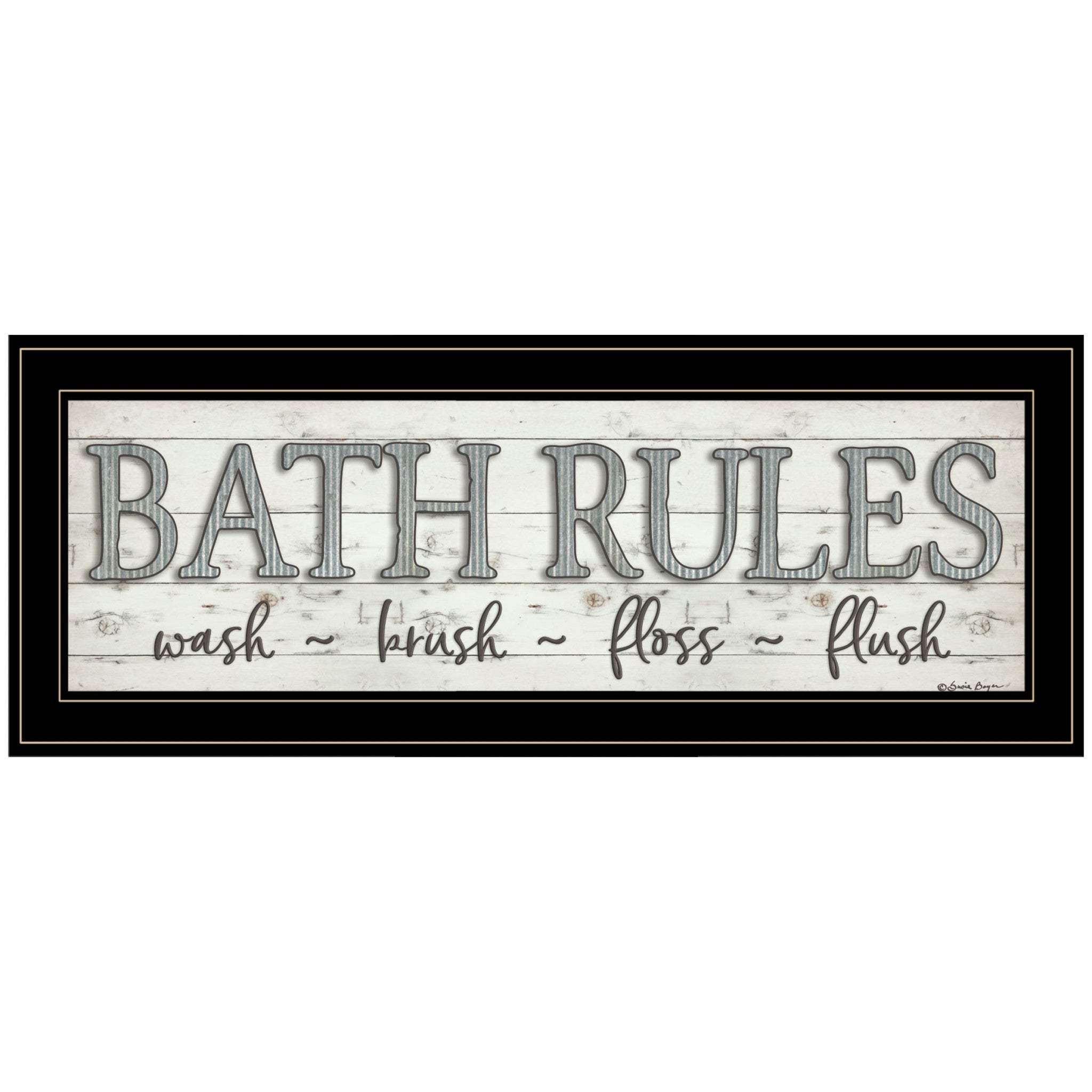 Bath Rules 2 Black Framed Print Bathroom Wall Art - Homeroots - Flyclothing LLC