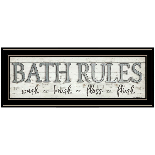 Bath Rules 2 Black Framed Print Bathroom Wall Art - Homeroots