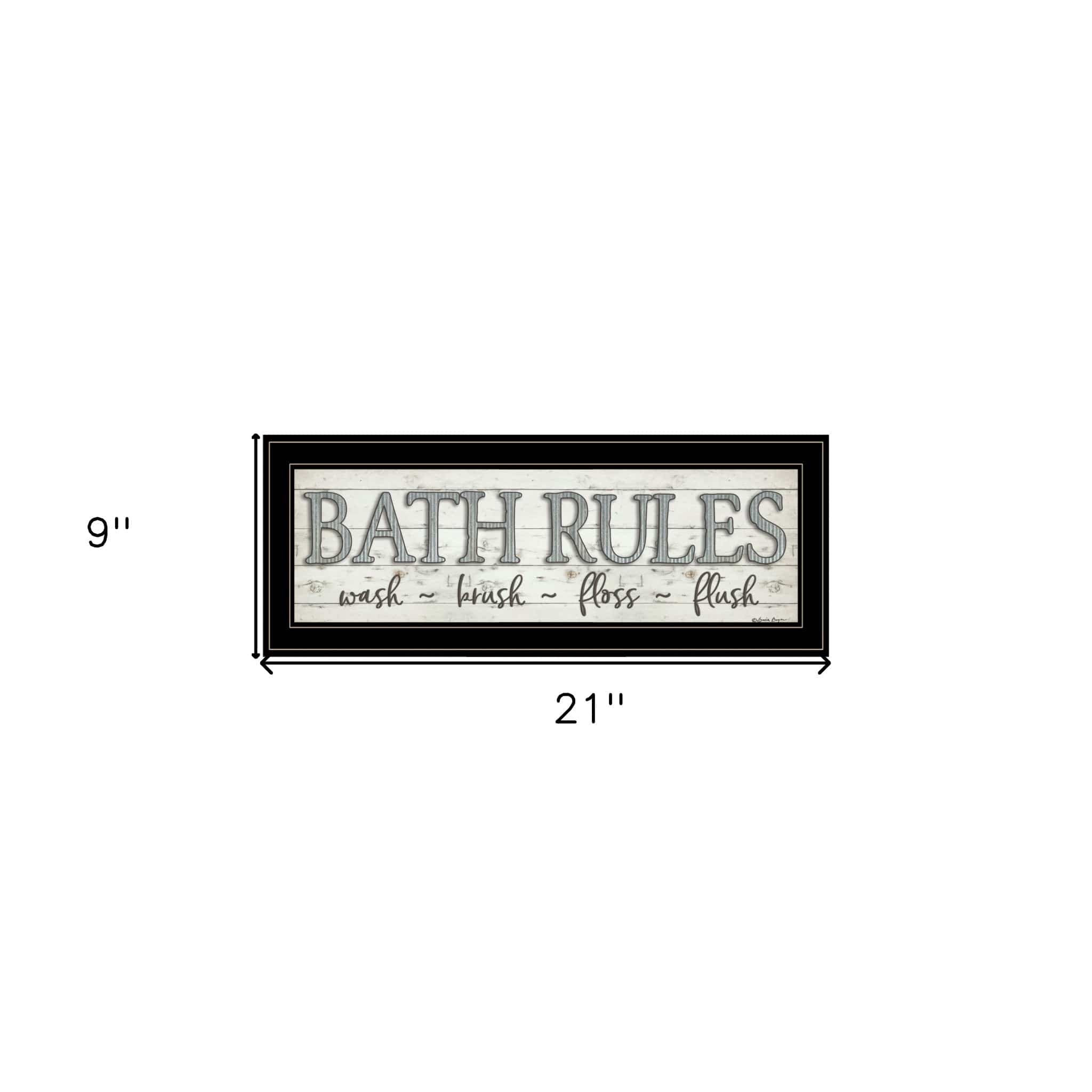 Bath Rules 2 Black Framed Print Bathroom Wall Art - Homeroots