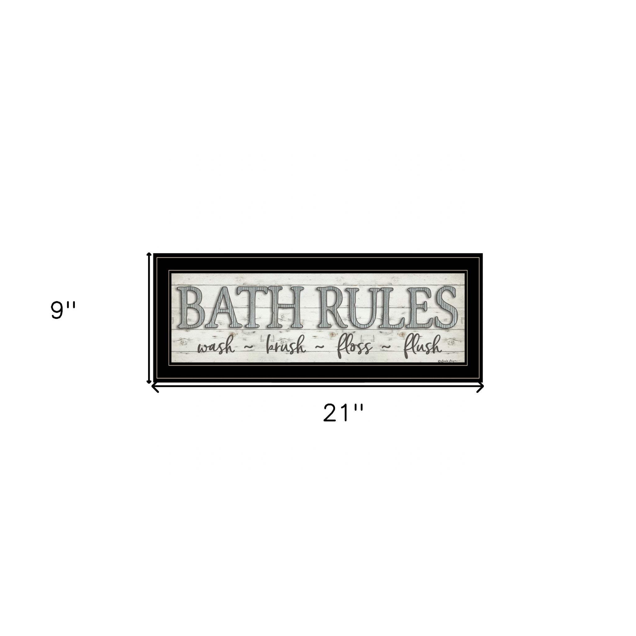 Bath Rules 2 Black Framed Print Bathroom Wall Art - Homeroots - Flyclothing LLC