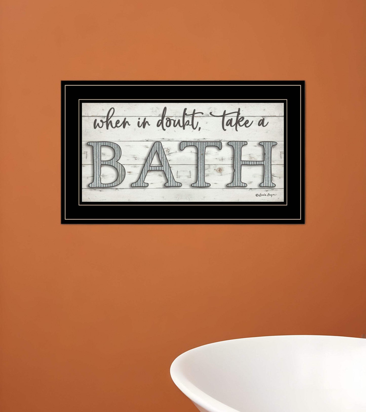 When in Doubt Take a Bath 3 Black Framed Print Bathroom Wall Art - Homeroots - Flyclothing LLC