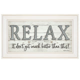 Relax 3 White Framed Print Bathroom Wall Art - Homeroots