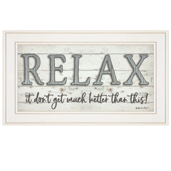 Relax 3 White Framed Print Bathroom Wall Art - Homeroots