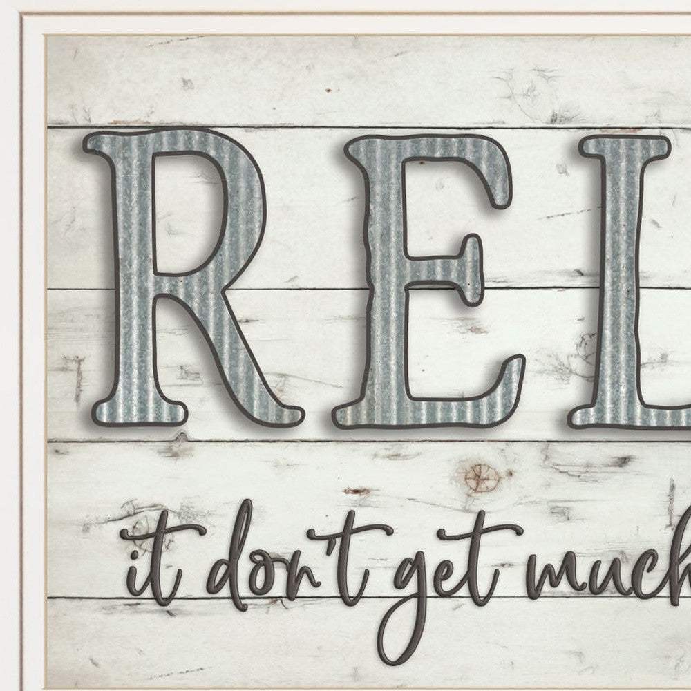 Relax 3 White Framed Print Bathroom Wall Art - Homeroots - Flyclothing LLC