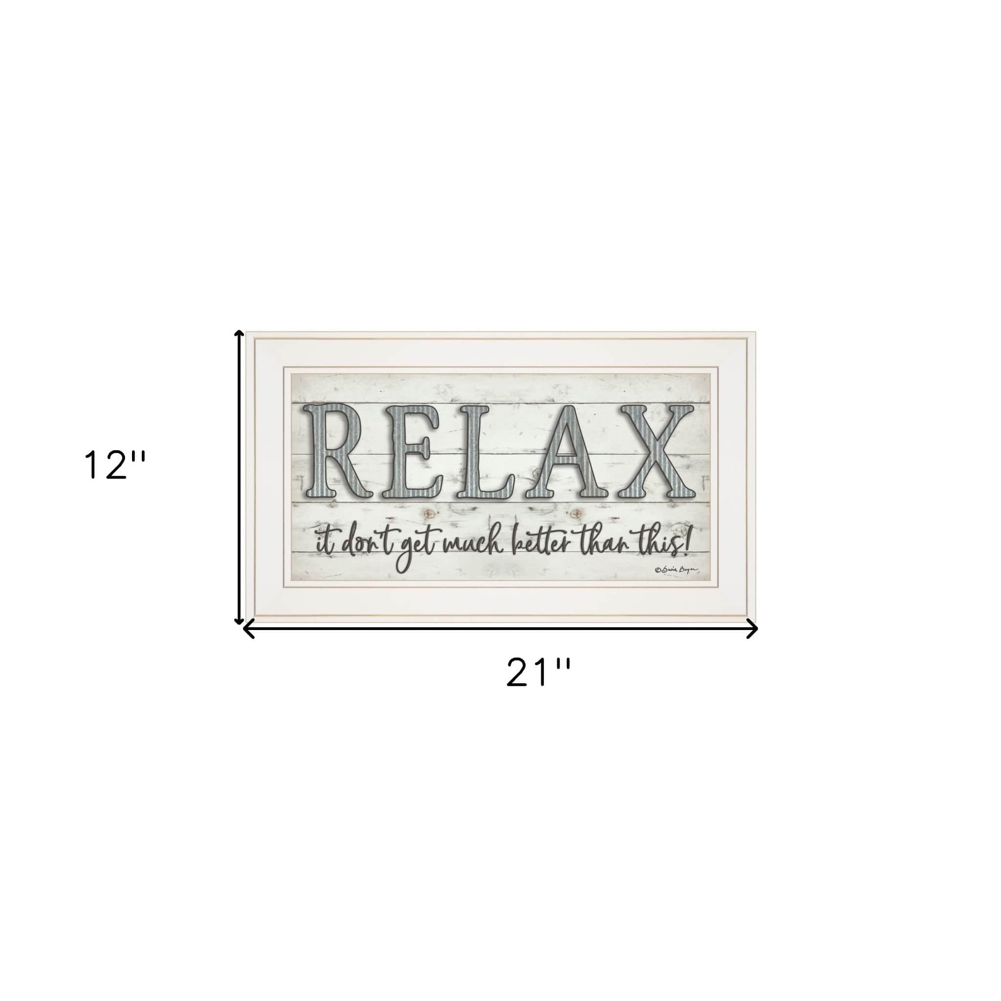 Relax 3 White Framed Print Bathroom Wall Art - Homeroots