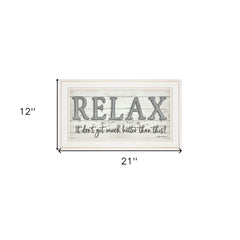 Relax 3 White Framed Print Bathroom Wall Art - Homeroots