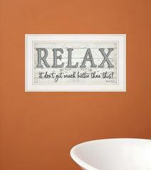 Relax 3 White Framed Print Bathroom Wall Art - Homeroots