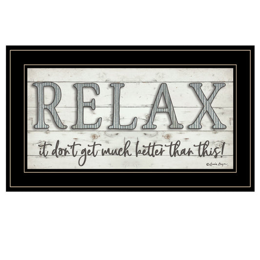 Relax 4 Black Framed Print Bathroom Wall Art - Homeroots