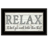Relax 4 Black Framed Print Bathroom Wall Art - Homeroots