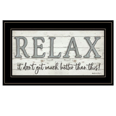 Relax 4 Black Framed Print Bathroom Wall Art - Homeroots