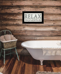 Relax 4 Black Framed Print Bathroom Wall Art - Homeroots