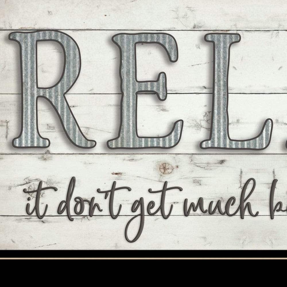 Relax 4 Black Framed Print Bathroom Wall Art - Homeroots - Flyclothing LLC