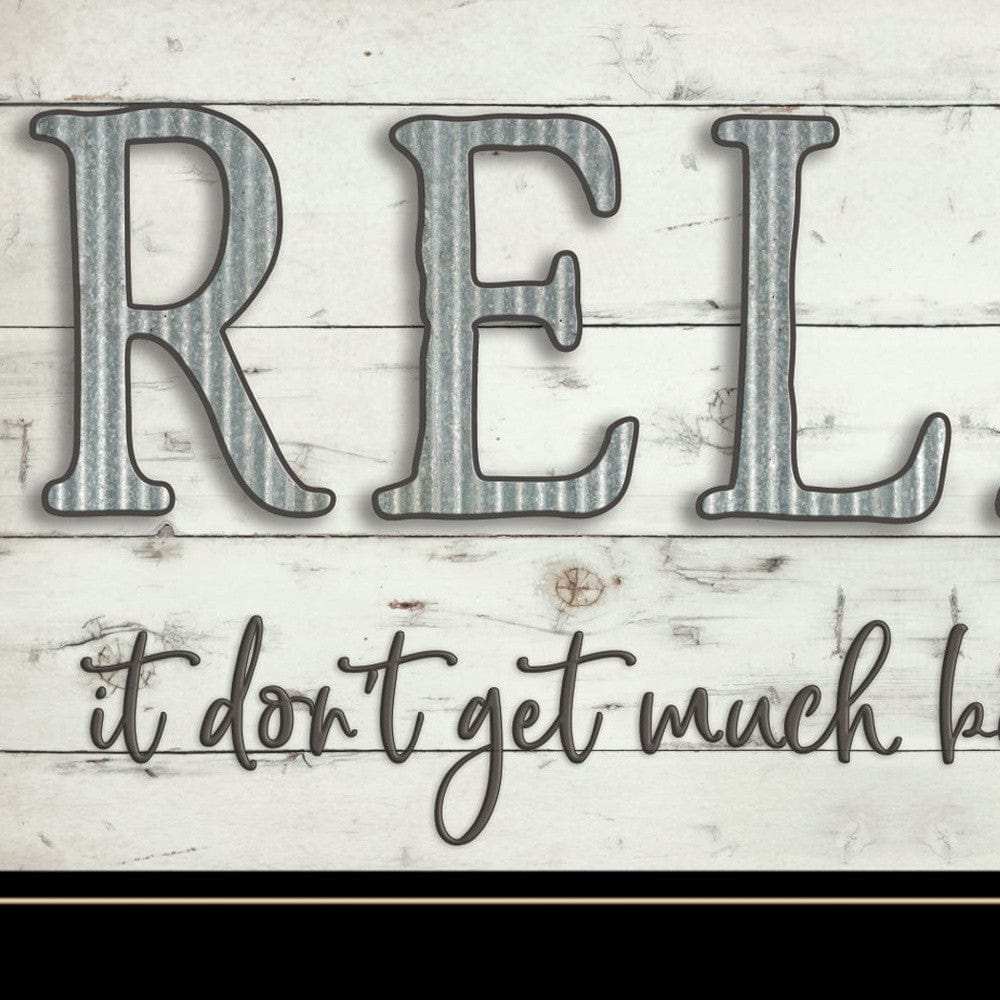 Relax 4 Black Framed Print Bathroom Wall Art - Homeroots - Flyclothing LLC