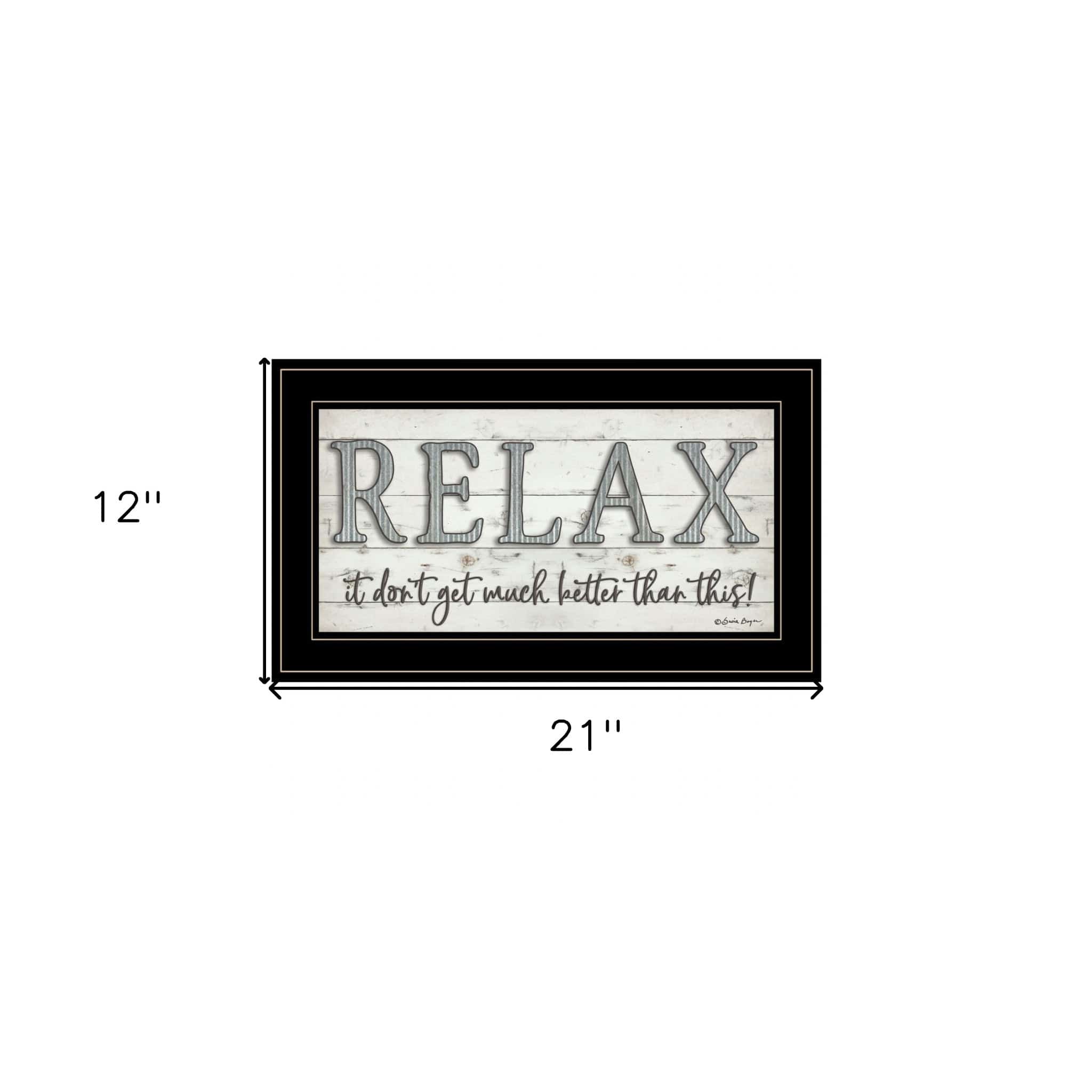 Relax 4 Black Framed Print Bathroom Wall Art - Homeroots