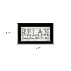 Relax 4 Black Framed Print Bathroom Wall Art - Homeroots