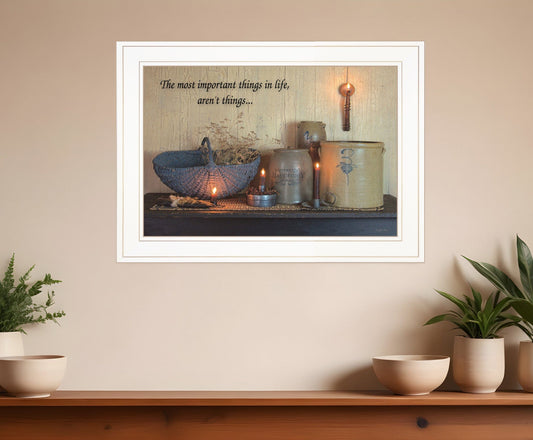 The Most Important Things White Framed Print Wall Art - Homeroots