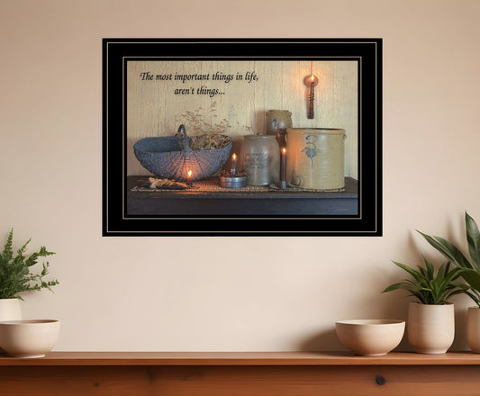 The Most Important Things Black Framed Print Wall Art - Homeroots