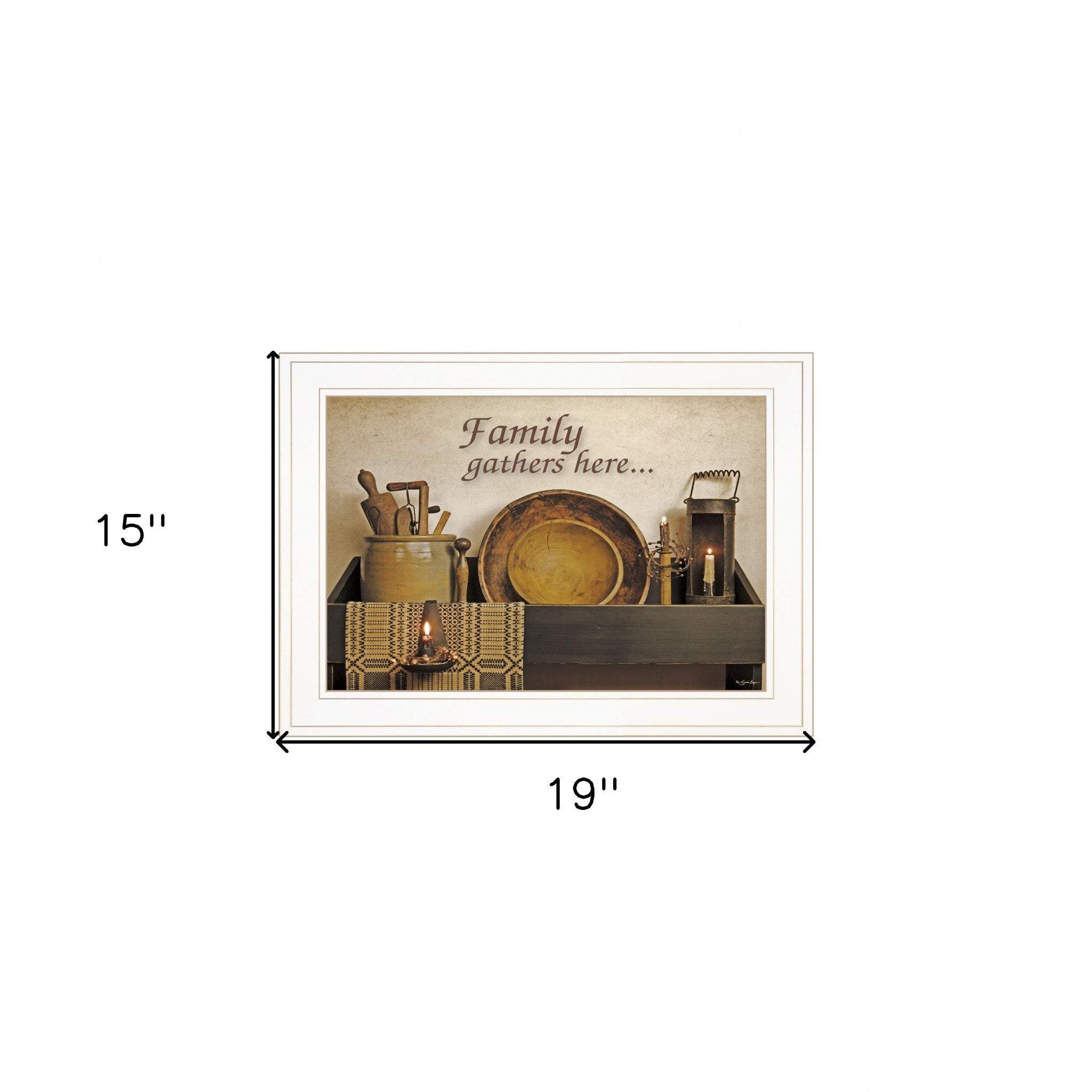 Family Gather Here 2 White Framed Print Kitchen Wall Art - Homeroots - Flyclothing LLC