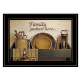 Family Gather Here 3 Black Framed Print Kitchen Wall Art - Homeroots