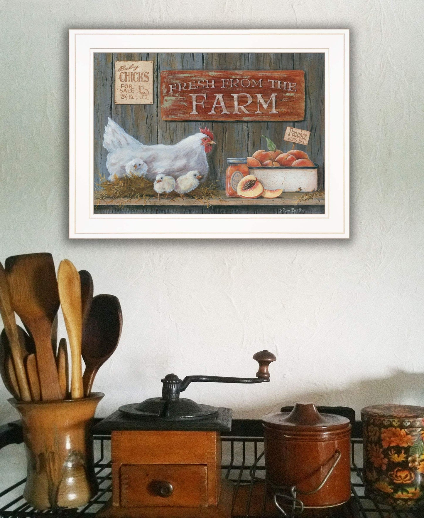 Fresh from the Farm 2 White Framed Print Wall Art - Homeroots - Flyclothing LLC