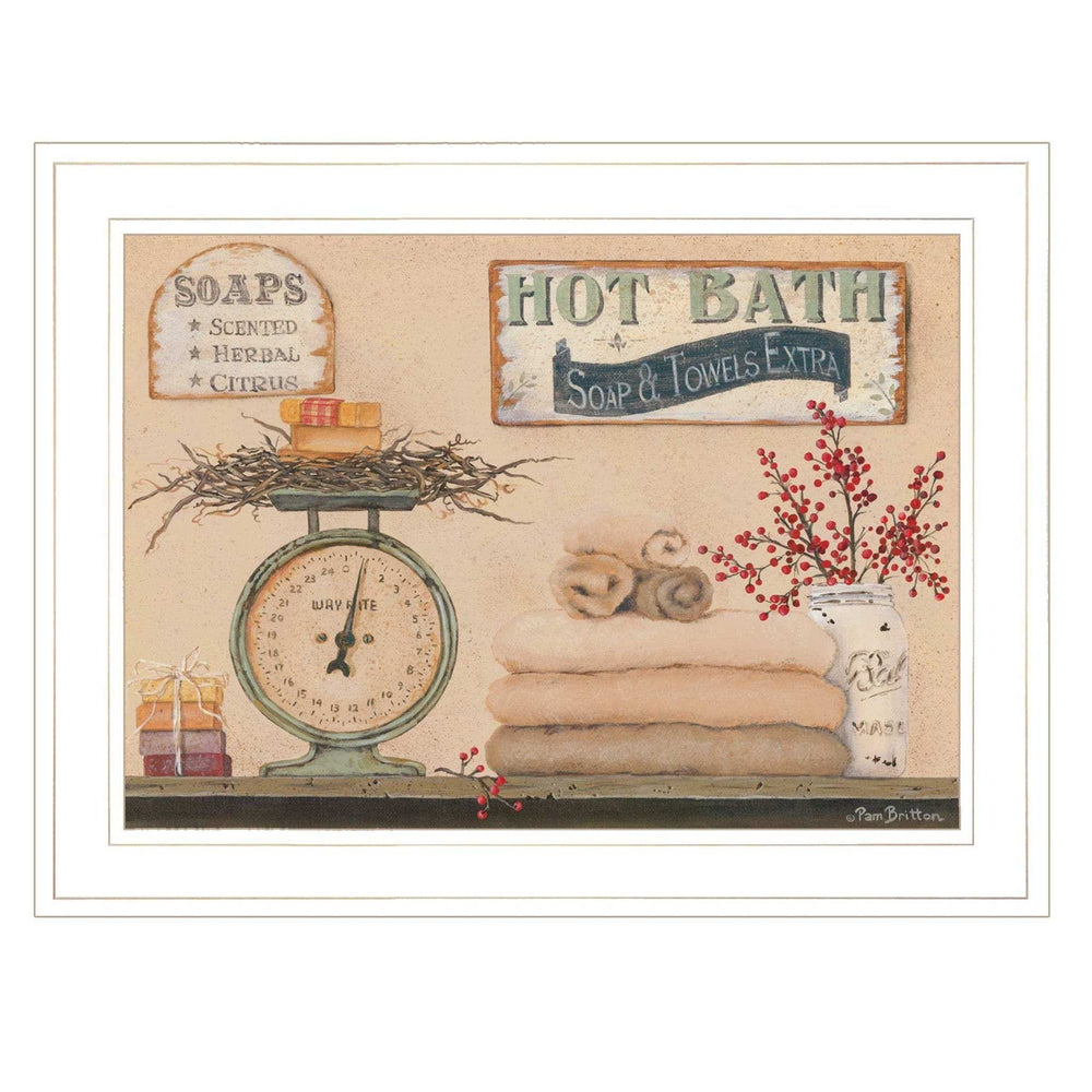 Hot Bath 16 White Framed Print Bathroom Wall Art - Homeroots - Flyclothing LLC