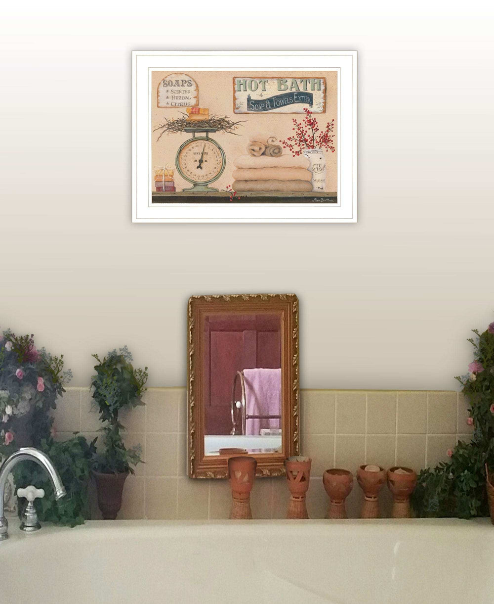 Hot Bath 16 White Framed Print Bathroom Wall Art - Homeroots - Flyclothing LLC