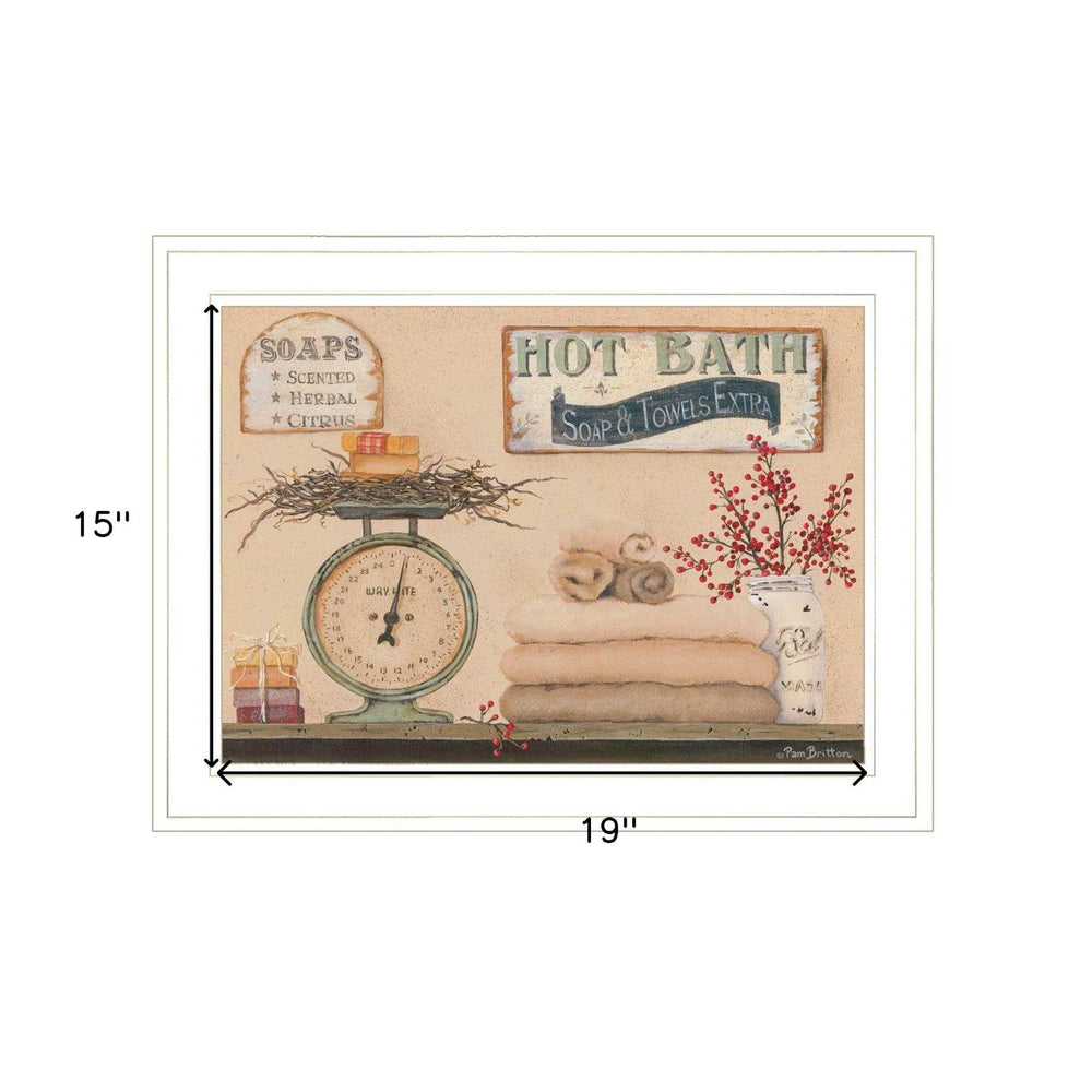 Hot Bath 16 White Framed Print Bathroom Wall Art - Homeroots - Flyclothing LLC
