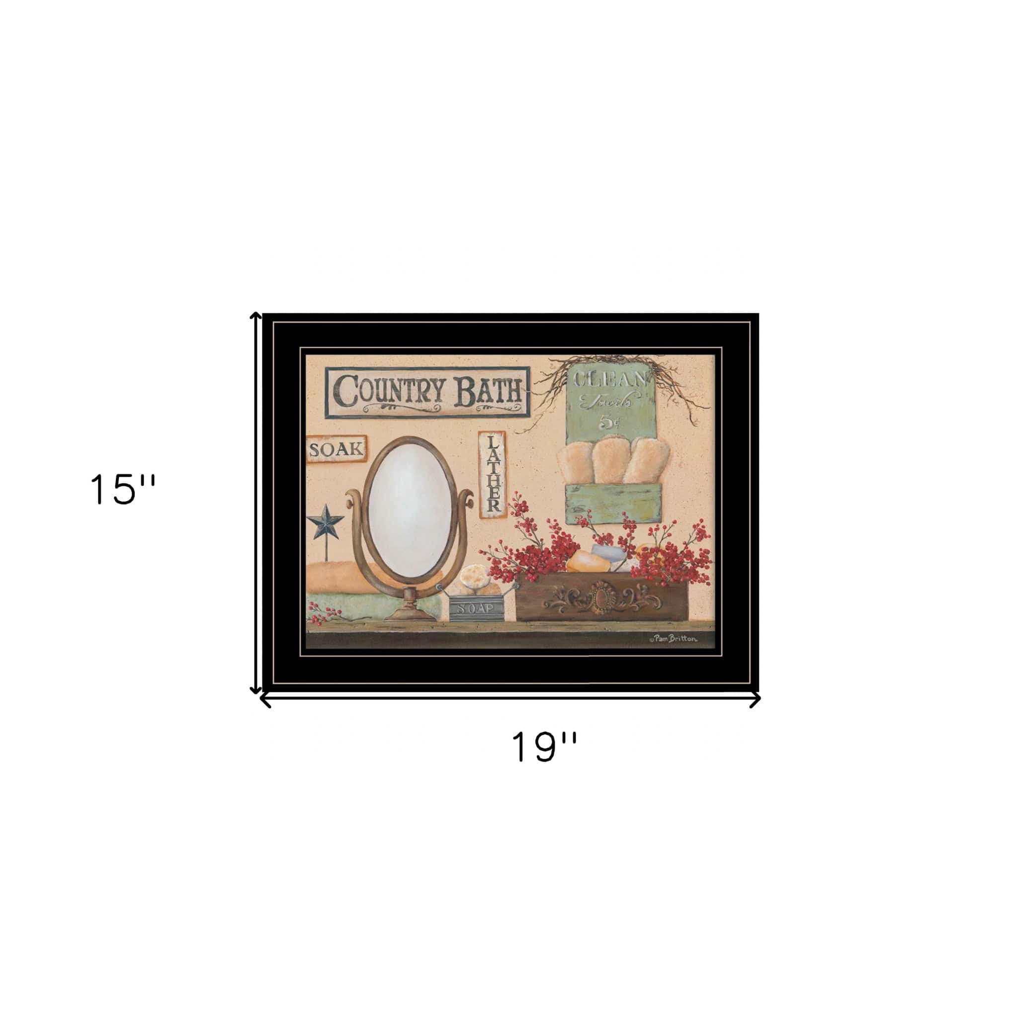 Country Bath 12 Black Framed Print Bathroom Wall Art - Homeroots