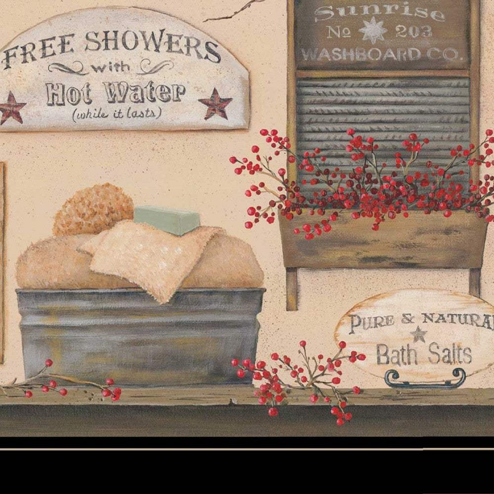 Free Showers 3 Black Framed Print Bathroom Wall Art - Homeroots - Flyclothing LLC