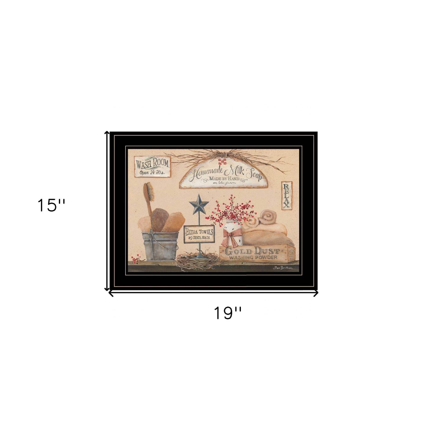 Wash Room 3 Black Framed Print Bathroom Wall Art - Homeroots - Flyclothing LLC