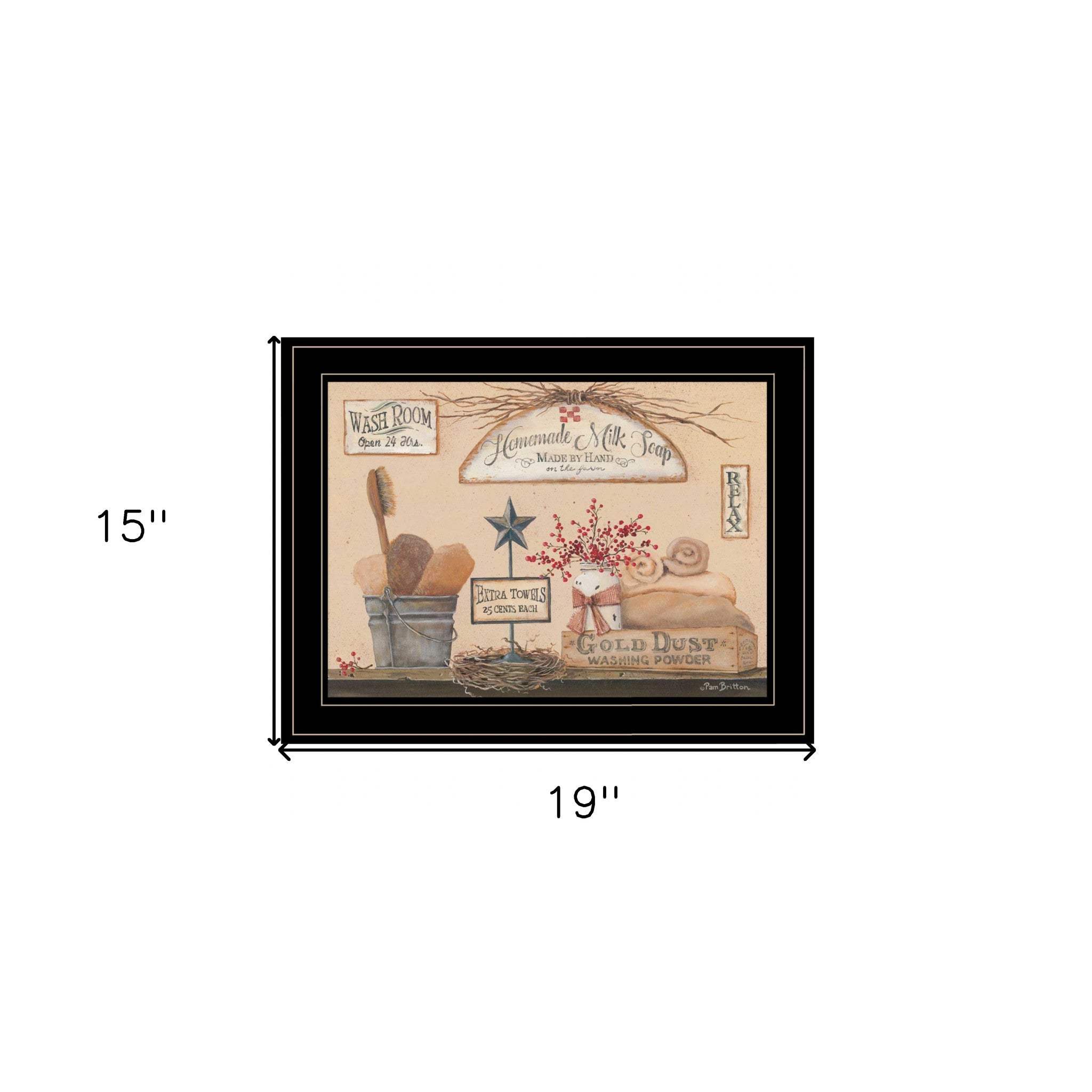 Wash Room 3 Black Framed Print Bathroom Wall Art - Homeroots - Flyclothing LLC