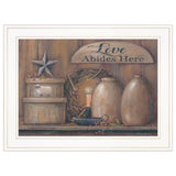 Love Abides Here Shelf 2 White Framed Print Wall Art - Homeroots