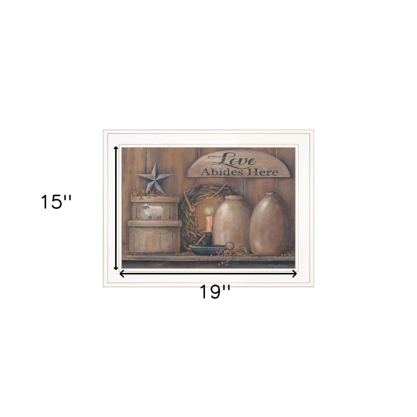 Love Abides Here Shelf 2 White Framed Print Wall Art - Homeroots - Flyclothing LLC