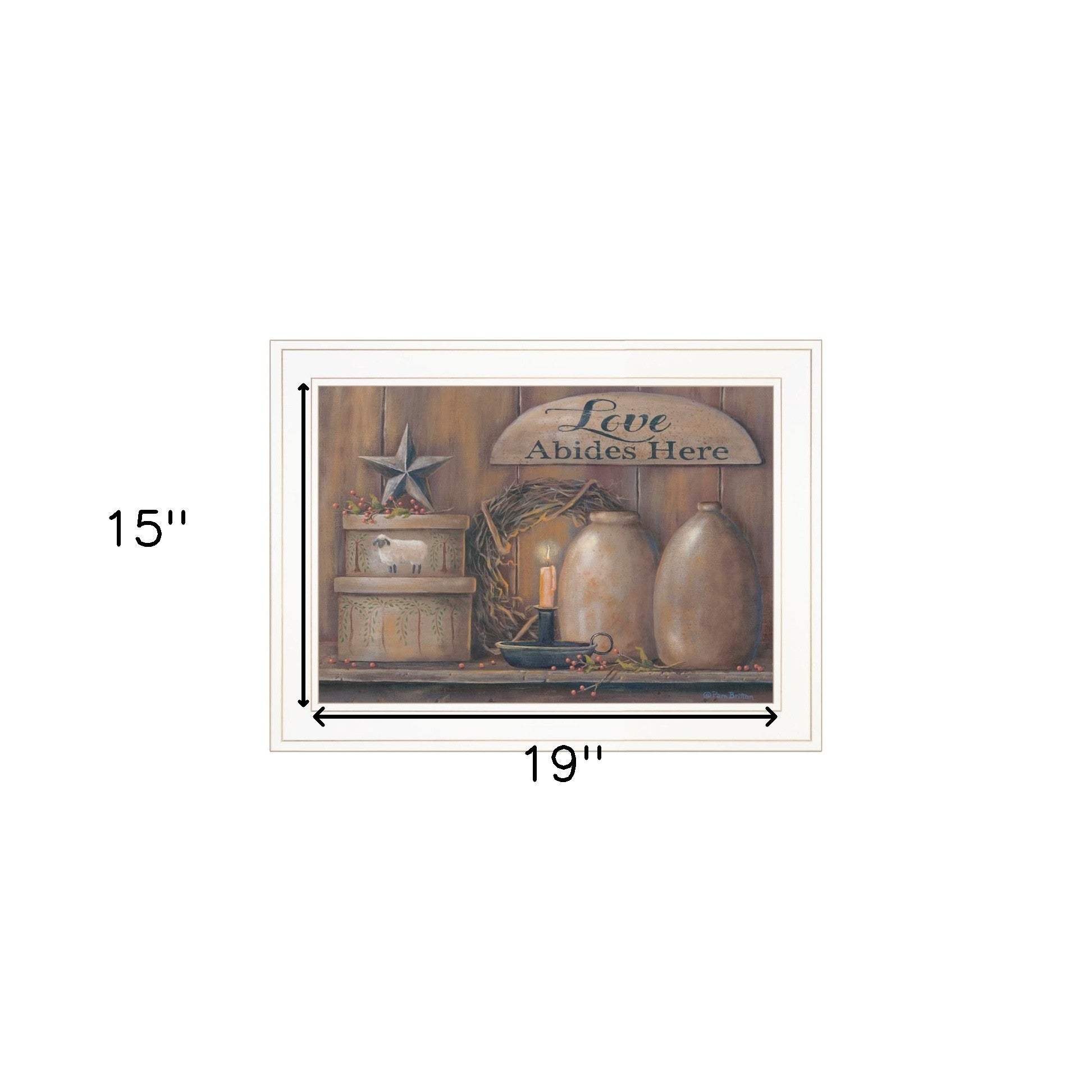 Love Abides Here Shelf 2 White Framed Print Wall Art - Homeroots - Flyclothing LLC