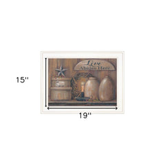 Love Abides Here Shelf 2 White Framed Print Wall Art - Homeroots
