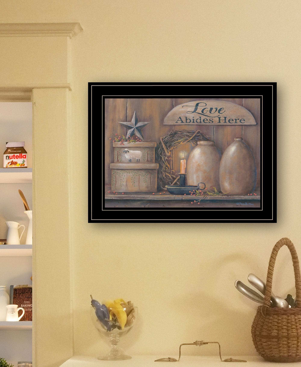 Love Abides Here Shelf 3 Black Framed Print Wall Art - Homeroots - Flyclothing LLC