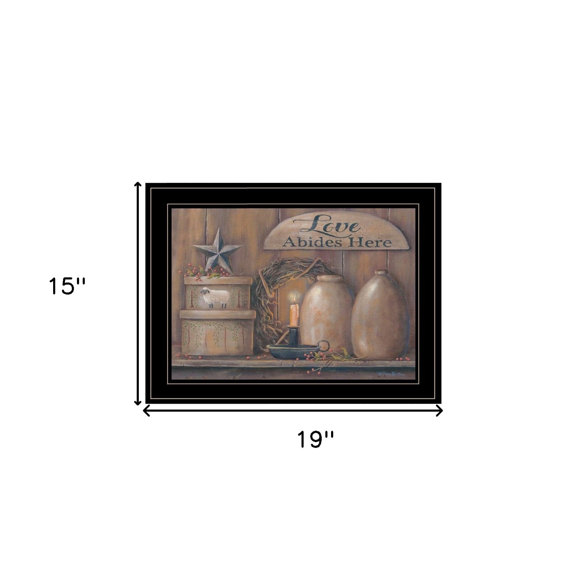 Love Abides Here Shelf 3 Black Framed Print Wall Art - Homeroots