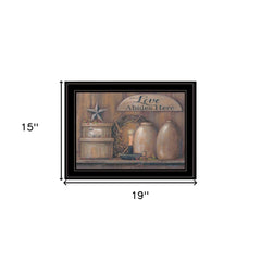 Love Abides Here Shelf 3 Black Framed Print Wall Art - Homeroots