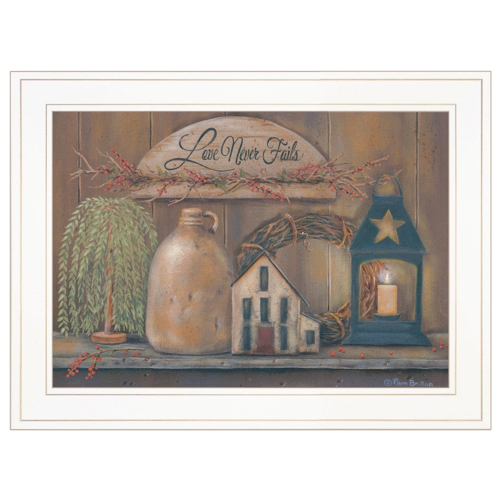 Love Never Fails 5 White Framed Print Wall Art - Homeroots
