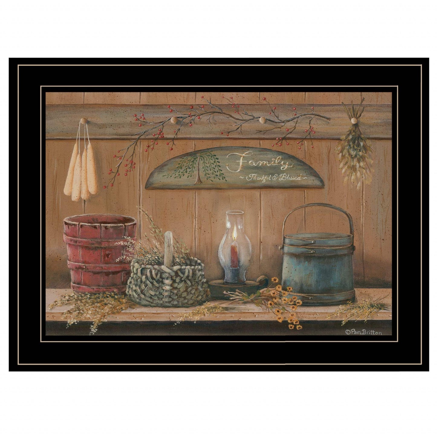 Treasures on the Shelf I 3 Black Framed Print Wall Art - Homeroots - Flyclothing LLC