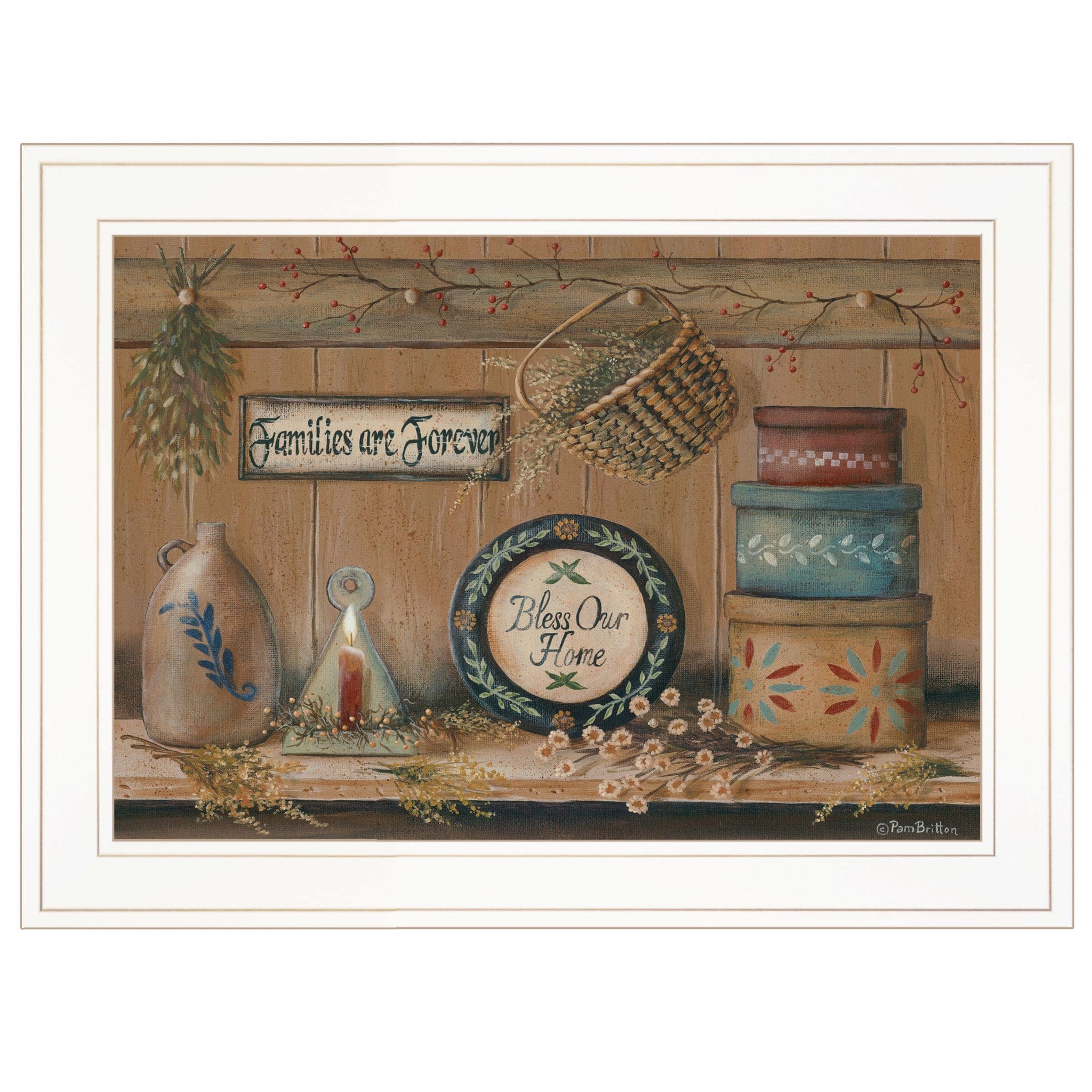 Treasures on the Shelf II 2 White Framed Print Wall Art - Homeroots
