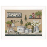 Garden Farmhouse Kitchen White Framed Print Kitchen Wall Art - Homeroots - Flyclothing LLC