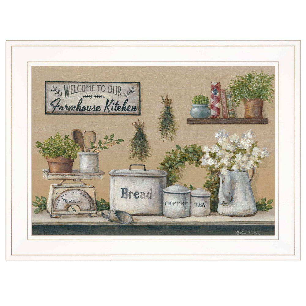 Garden Farmhouse Kitchen White Framed Print Kitchen Wall Art - Homeroots - Flyclothing LLC