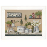 Garden Farmhouse Kitchen White Framed Print Kitchen Wall Art - Homeroots