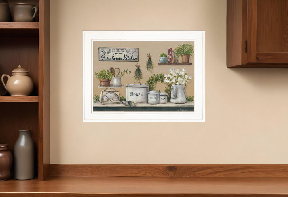 Garden Farmhouse Kitchen White Framed Print Kitchen Wall Art - Homeroots