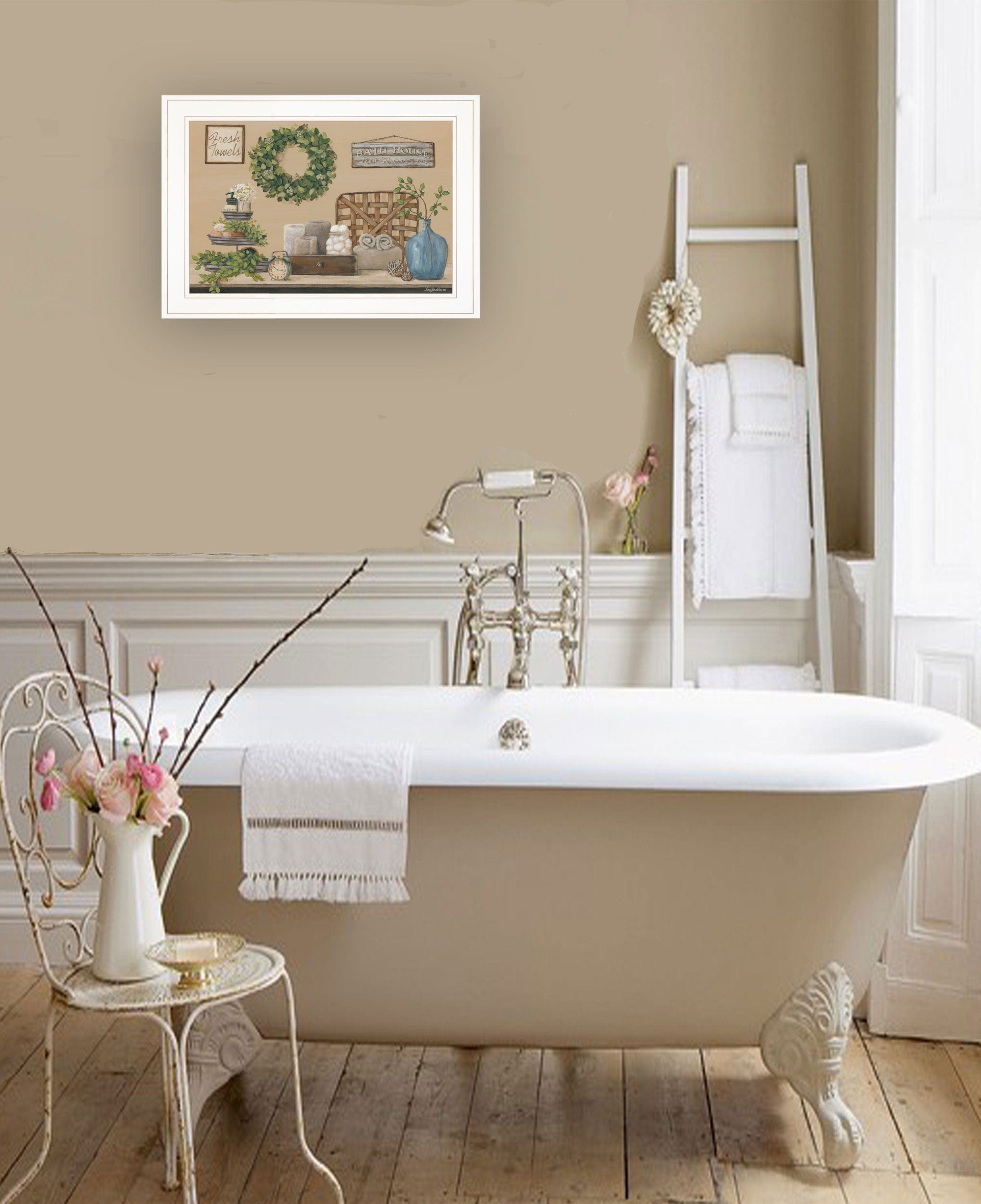 Farmhouse Bath I 2 White Framed Print Bathroom Wall Art - Homeroots