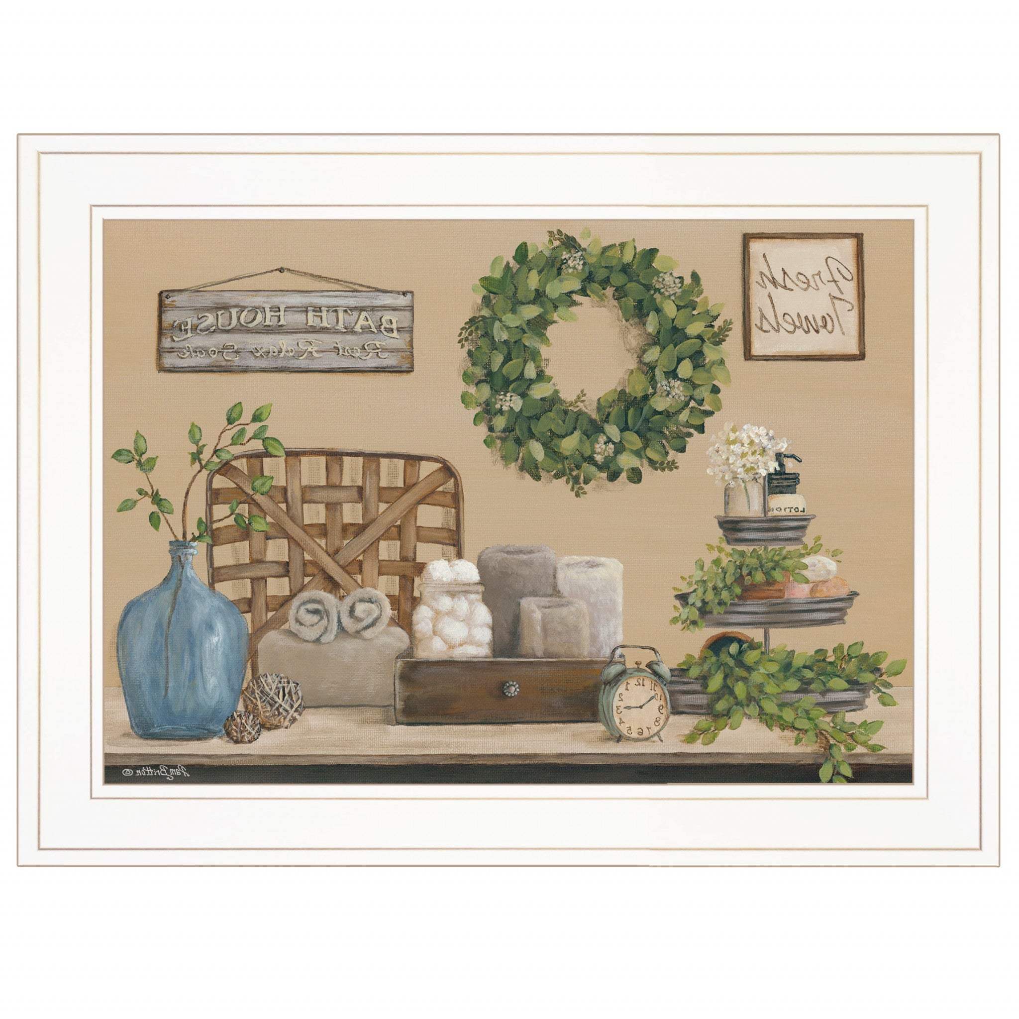 Farmhouse Bath I 2 White Framed Print Bathroom Wall Art - Homeroots - Flyclothing LLC